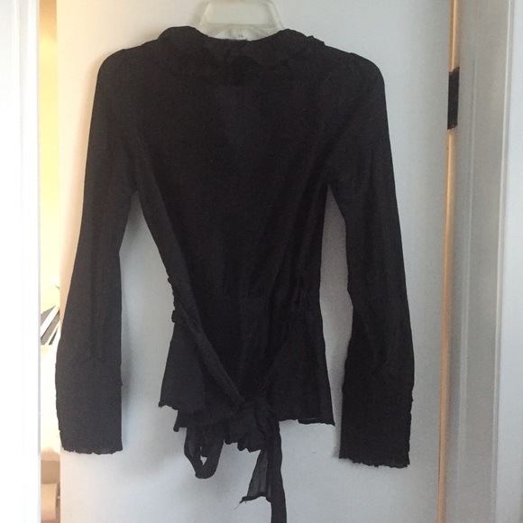 Zara Silk Blend Ruffle Top - Picture 2 of 6
